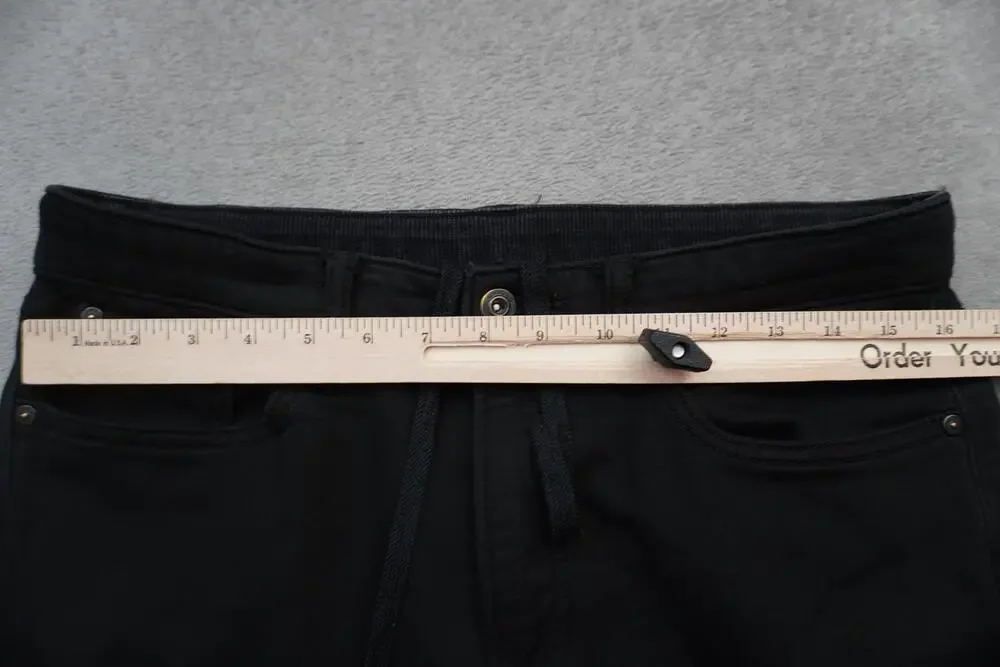 Uniqlo Jeans Mens 32x26 Black Slim Tapered Stretch Denim Drawstring Waist